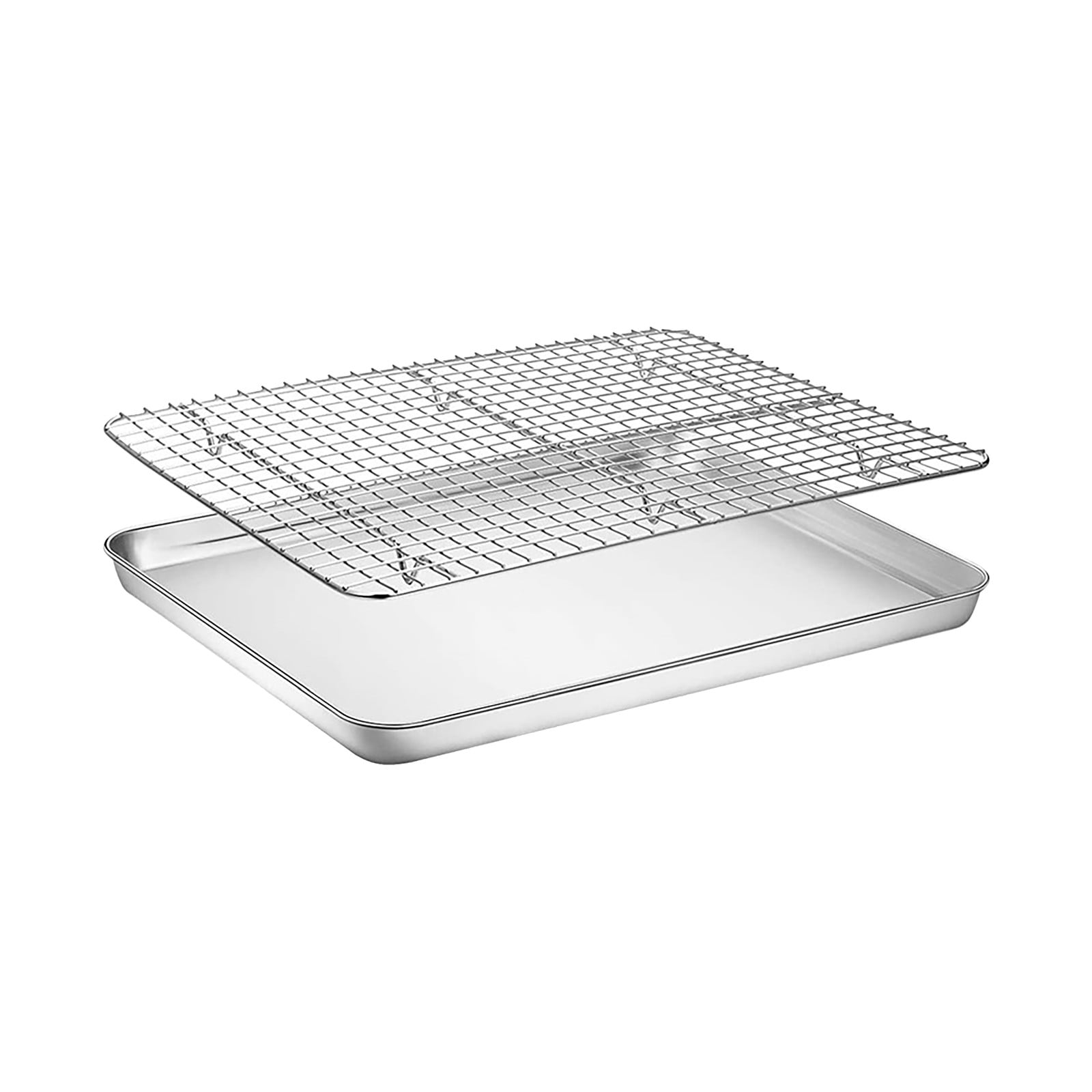 EMDMAK 6 Piece Baking Sheets with Cooling Rack Set, 16 x 12 x 1 Inch  Stainless Steel Cookie Sheet and Wire Rack & Baking Mat for Baking,  Dishwasher