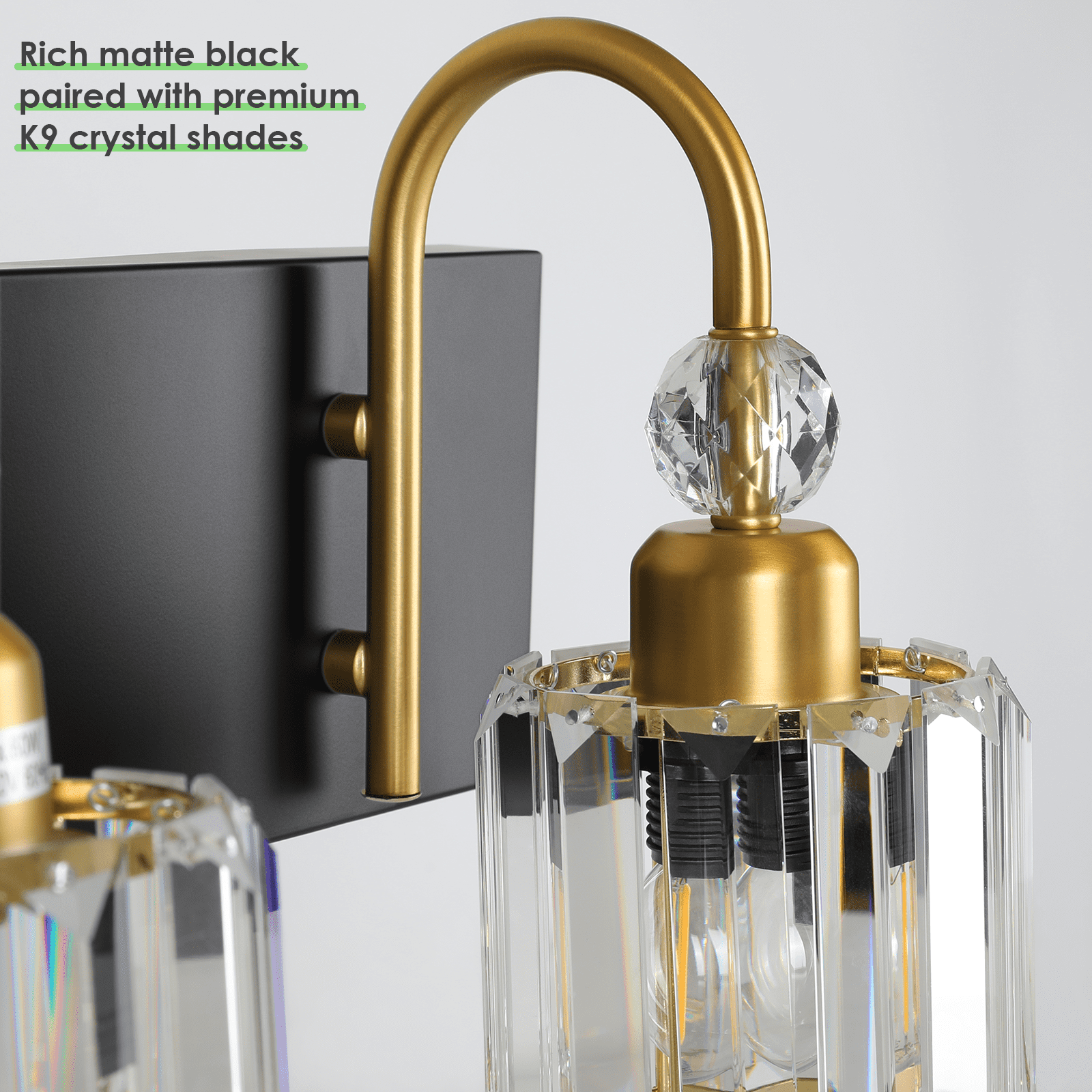 Bathroom Light Fixtures, 3 Light Modern Vanity Lights with Clear Crystal Shades, Wall Lamp for Mirror, 3 Bulbs Include