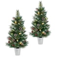 thumbnail image 1 of Costway 2 PCS 3 FT Artificial Xmas Tree with 81 Branch Tips Eucalyptus Leaves Pine Needles, 1 of 10