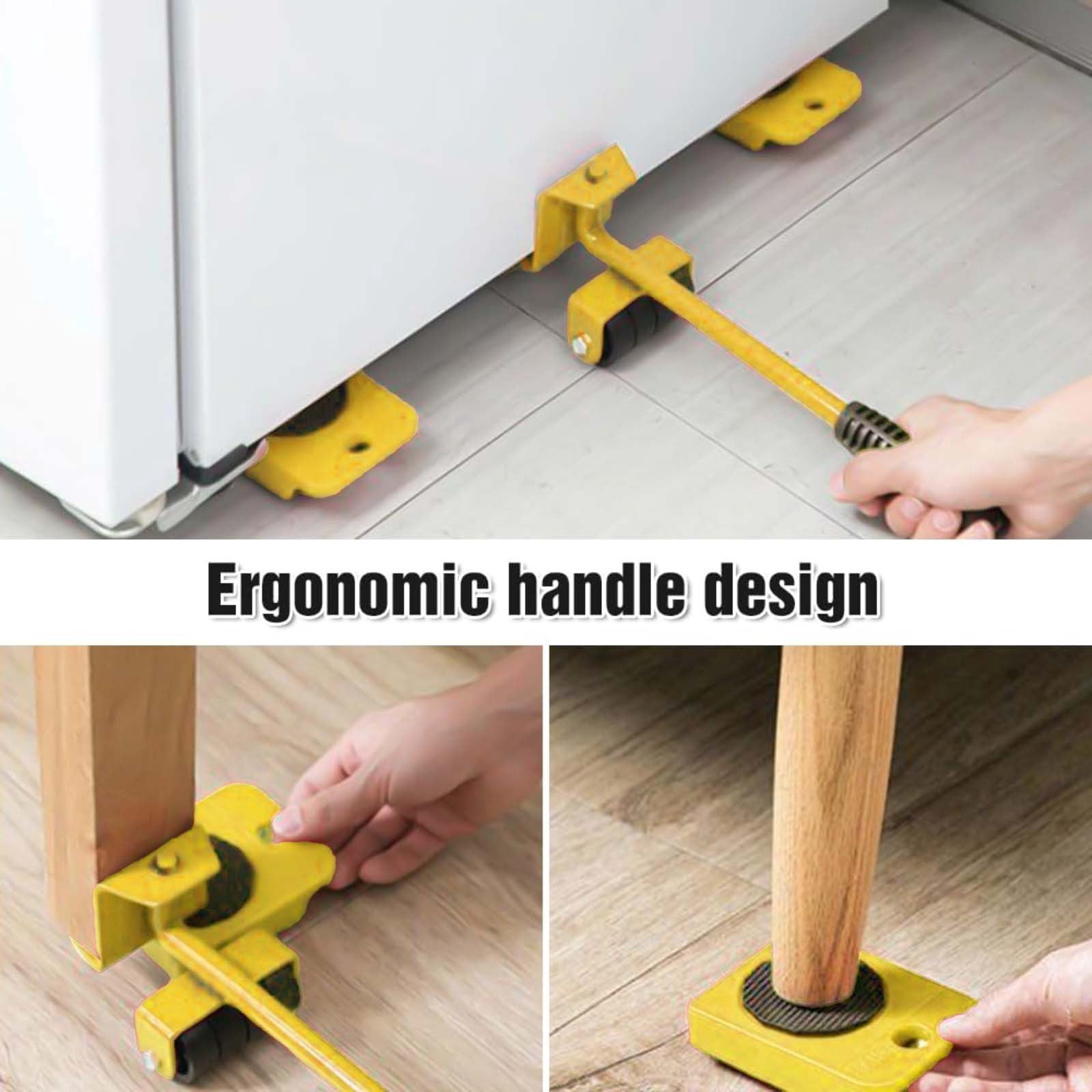 Furniture Sliders Ecohintz 2026 Upgraded Furniture Mover Tool Set - Adjustable Height Lifter with 4 Wheels & Lever, Heavy-Duty Sliders for Sofas, Refrigerators & Home Moving, Heavy Lifter Tool