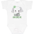 thumbnail image 3 of Inktastic Oma Loves Me Cute Baby Elephant Boys or Girls Baby Bodysuit, 3 of 5