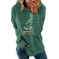 thumbnail image 6 of lulshou Hoodies for Women Christmas Print Sweatshirt Festive Holiday Long Sleeve Pullover for Family Gathering, Green, L, 6 of 6