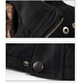 thumbnail image 3 of Manteau Parka à Capuche Épais et Chaud Doublé de Fourrure pour Homme en Molleton Long Manteau d'Extérieur, 3 of 5