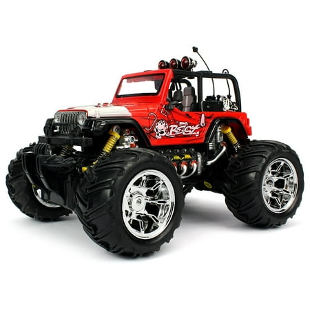 Velocity Toys Graffiti Jeep Wrangler Remote Control RC Truck 1:16 Scale Big Size Off Road Monster Truck Ready To Run, High Quality (Colors May (Best Off Road Jeep Wrangler)