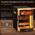 thumbnail image 5 of Marvero Cigar Humidor Cabinet, 200 Count, Black Finish, Glass Door, LED Light, Digital Hygrometer, Cedar Drawers, 5 of 9