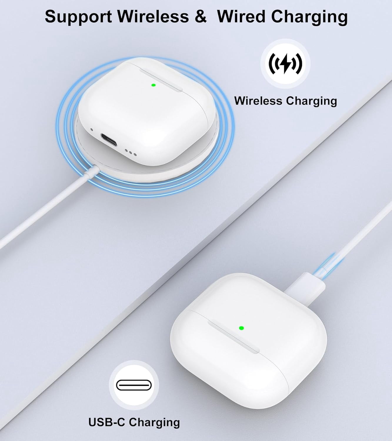 Wireless Charging Case Replacement for AirPods 4th Gen (USB-C Port Only, Earbuds Not Included) - Compatible with Apple AirPods 4