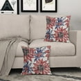 thumbnail image 2 of Navy Blue and Red Pillow Covers 18x18 Set of 2 Retro Sunflower Flowers Print Decorative Throw Pillows Outdoor Modern Art Floral Pillowcase Square Linen Cushion Case for Home Sofa Couch Bed, 2 of 5