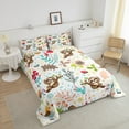 thumbnail image 4 of Sloth Queen Bedding Set Cute Sloths Comforter Set Woodland Botanical Leaves Flower Quilt Comforter Jungle Wildlife Bird Butterfly Bed Duvet Set Cartoon Animal Room Decor, 4 of 7