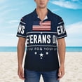 thumbnail image 2 of Fotbe Happy Veterans Day Hawaiian Shirt for Men Unisex Summer Beach Casual Short Sleeve Cotton Linen Button Down Shirts-Large, 2 of 5