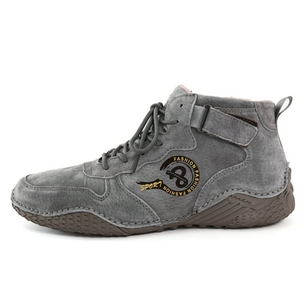 

Akiihool Boots for Men Men s Wedge Boots Elastic Classic Pointed Toe Side Zipper Booties (Grey 10.5)