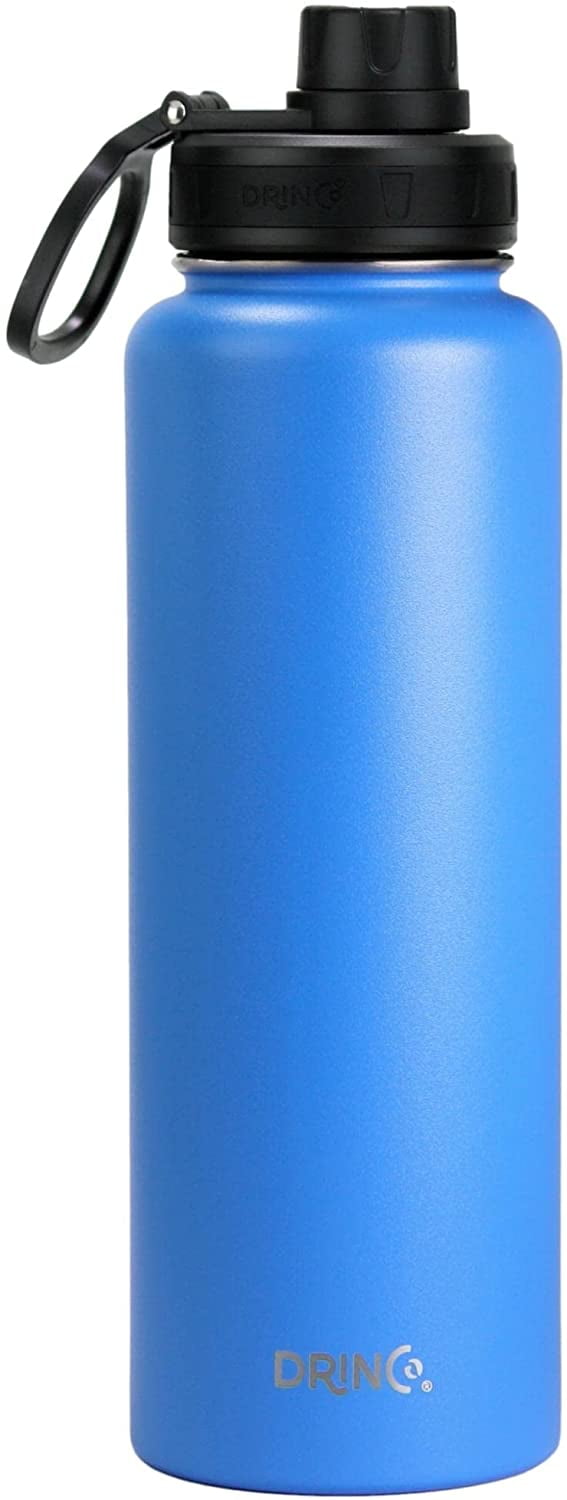 Drinco Water Bottle Double Wall Vacuum Insulated Stainless Steel, 40oz Royal Blue