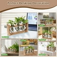 thumbnail image 5 of 1Pc Wooden Plant Terrarium Propagation Station with 3 Heart Shaped Vases, Hydroponics Bulb Desktop Glass Vase for Home Office Decor Gift, 5 of 8