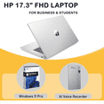 thumbnail image 2 of HP Flagship 17 Touchscreen Laptop Computer - 17.3" Anti-Glare HD+ Display, Windows 11 Pro, Copilot, AMD Ryzen 5 7430U (up to 4.3GHz), Wi-Fi 6, Numeric Keypad, 32GB RAM, 2TB SSD, AI Voice Recorder, 2 of 8