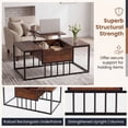 thumbnail image 5 of ELLEGNT Modern Lift Top Coffee Table – Accent Tea Table & Center Table for Living Room, Rustic Brown, 5 of 10