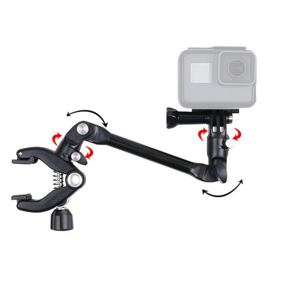 Cameras Bracket, 36mm Maximum Clamping Black Adjustable Length Camera Clip For Support