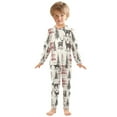 thumbnail image 6 of FORMRS Long Sleeve Top and Pants Pajama Set for Niños 2-Piece Sleepwear, Sizes 18M-8Y, Beige Deer, 6 of 6