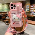 thumbnail image 1 of Sanrio-funda de teléfono con cordón para Iphone, carcasa de silicona suave con bonito gato hello kitty con soporte para Iphone 11, 12, 13, 14 Pro Max zhangmengya LED, 1 of 2