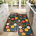 thumbnail image 4 of Kitchen Rugs Sets Of 2,Pioneer Flower Floral Print Pattern Anti Fatigue Kitchen Mat Rugs Non Slip Washable,Decorative Kitchen Floor Mats for Kitchen,Sink,Laundry,17"x47"+17"x47", 4 of 5
