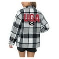 thumbnail image 3 of Women's Gameday Couture  Grey Georgia Bulldogs Long Sleeve Brushed Plaid Button-Up Overshirt Jacket, 3 of 4