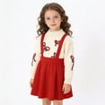 thumbnail image 5 of Girls Crew Neck Sweater Long Sleeve Glitter Bow Knitted Pullover Tops Casual Loose Comfy Stylish Clothes (3 Years, Beige), 5 of 6