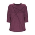 thumbnail image 7 of Vekome Womens Blouses 3/4 Sleeve Plus Size Pullover Tops Crewneck Casual Tee Shirts Solid Color Summer Blouses Wine M, 7 of 7
