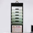 thumbnail image 1 of Organizador de archivos de pared colgante con 6 bolsillos que se expanden para el aula de eficiencia laboral verde, 1 of 8