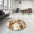 thumbnail image 4 of Ahgly Company Machine Washable Indoor Rectangle Abstract Light Brown Area Rugs, 8' x 10', 4 of 7