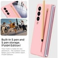 thumbnail image 5 of Compatible Slim Case for Galaxy Z Fold4 Case with Pen & S Pen Holder, Z Fold 4 Case with Screen Protector Silky Liquid Hard PC Matte Case for Samsung Galaxy Z Fold 4 (2022) Pink, 5 of 14