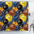 thumbnail image 1 of Ambesonne Vintage Shower Curtain, Clock Faces Pattern, 69"Wx84"L, Yellow and Black, 1 of 3