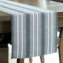 Elsie & Zoey Black Stripe Woven Kitchen Table Runner for Women