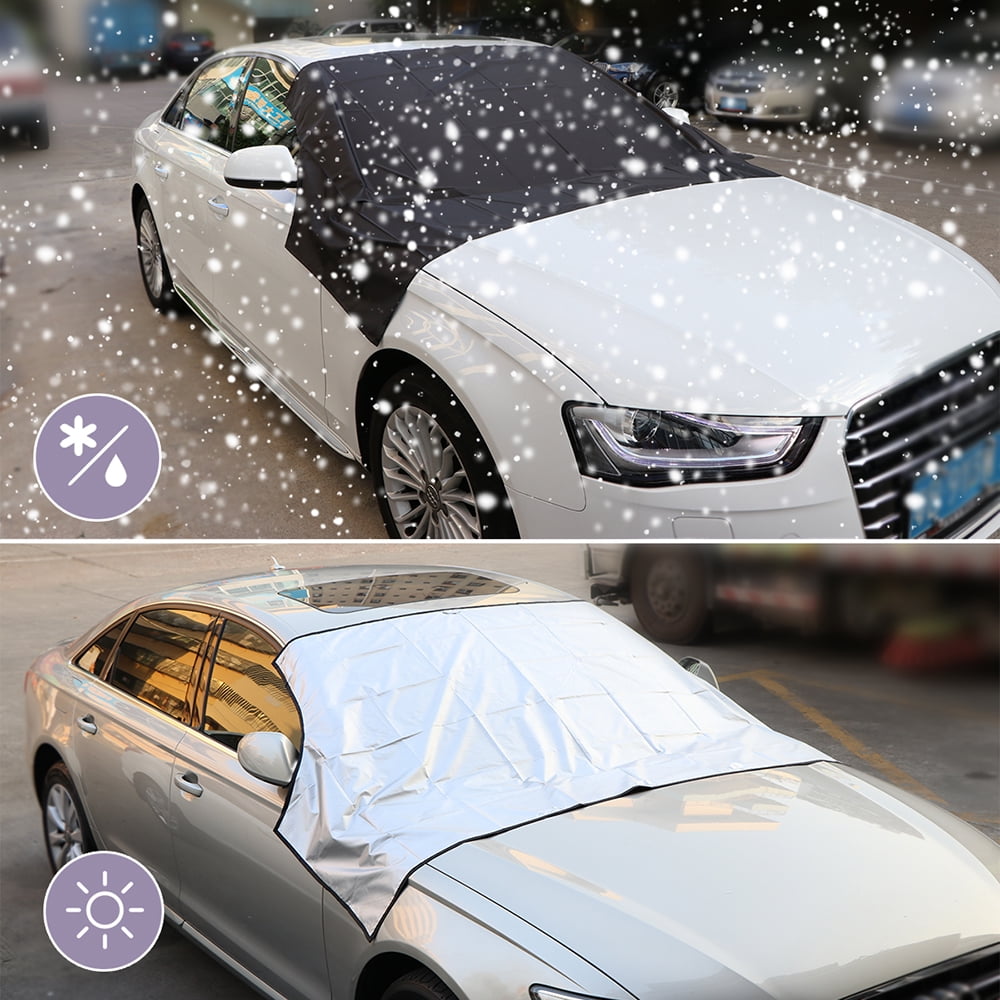 Car Windshield Snow Cover UV Ice Frost Dust Sunshade Protector Magnetic Tarp Set
