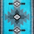 thumbnail image 7 of Emma + Oliver Fe 5x7 Turquoise Olefin Accent Rug with Complementary Southwestern Pattern in Beige, Black and Brown and Jute Backing, 7 of 7