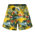 thumbnail image 4 of larppty Women's Tropical Palm Tree Print Swim Trunks Quick Dry Beach Board Shorts with Pockets and Drawstring（Light Yellow， S）, 4 of 5