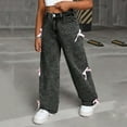 thumbnail image 3 of OGLCCG Baggy Jeans for Girls Teens Cute Bow High Waisted Wide Leg Denim Pants with Pockets Trendy Y2K Boyfriend Streetwear Trousers 6-13 Years, 3 of 5