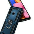 thumbnail image 3 of For Samsung Galaxy A21 Case with Tempered Glass Screen Protector (Full Coverage), Nagebee Military Armor [Magnetic Ring Holder & Kickstand] Shockproof Protective Cover (Navy Blue), 3 of 5