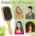 thumbnail image 5 of OPALESQUE 6 Pcs Boar Bristle Hair Brush Bulk Wooden Paddle Hairbrush Detangler Brush DIY Gifts for Wedding Bridesmaids Party Women Men Thick Thin Long Styling Curly Wet Dry Hair Detangling Massaging, 5 of 7