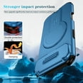thumbnail image 4 of For iPhone Air Rugged Phone Case,With Invisible Kickstand,Compatible with Mag-Safe,With Camera Lens Cover,Shockproof Anti-Scratch Drop Protection Durable Heavy Duty Phone Case,Blue, 4 of 10