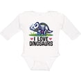 thumbnail image 3 of Inktastic Girl Dinosaur I Love Dinosaurs Girls Long Sleeve Baby Bodysuit, 3 of 5