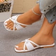 thumbnail image 4 of Taylonsss Women's Plus-Size Versatile Strappy Sandals with Chunky Heel Open Toe Two-Way Beach Flat for Spring Summer Trendy Comfortable Daily Wear, 4 of 9