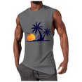 thumbnail image 2 of HUITKMM Débardeur Mode Été pour Hommes Design Coucher de Soleil Noix de Coco, 2 of 5