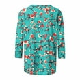 thumbnail image 4 of CYMMPU Blouses for Women Dressy Casual Round Neck Tunic Tops Flower Pattern Summer Fashion Shirts Loose Fit Spring Tops 3/4 Sleeve Lightweight Basic T-Shirts Multicolor XXXL, 4 of 5