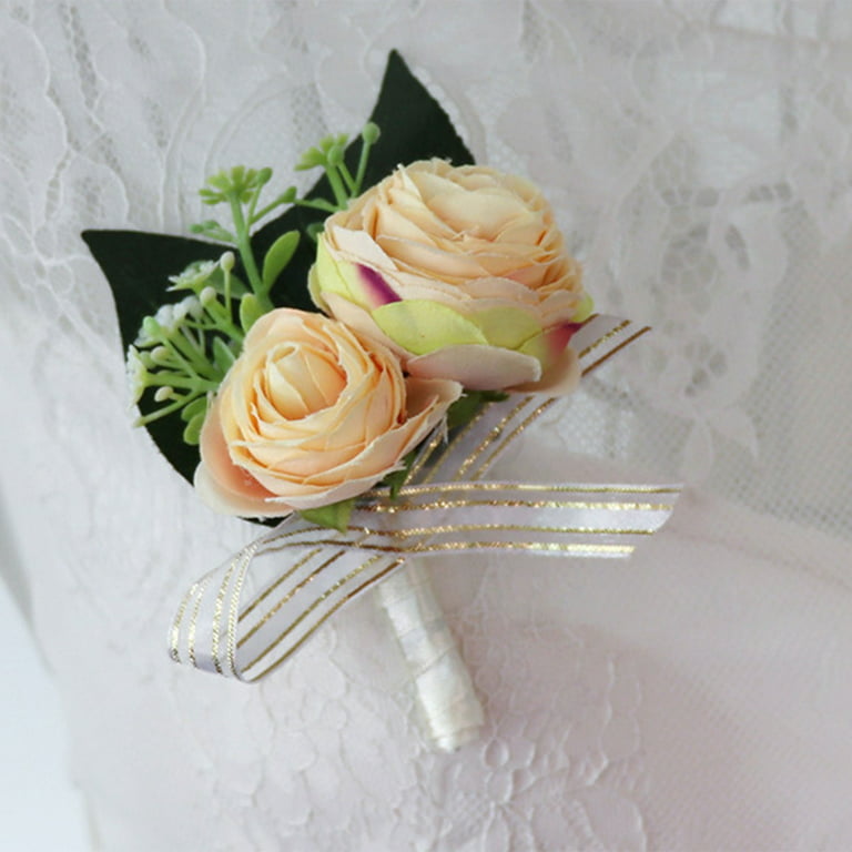 Dainzusyful Fake Flowers Valentines Day Gifts Wedding corsage, groom and  bride lapel, Korean style Sen style wedding decoration, business lapel