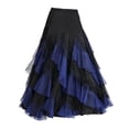 thumbnail image 4 of Salón de baile flamenco Baile de de de gran swing Trajes de baile moderno , Azul real negro Yinane Vestido de baile latino, 4 of 6
