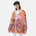 thumbnail image 3 of Daiia Flamingo Riding a Bicycle UPF 50+ Sun Protection Hoodie Jacket Lightweight Long Sleeve Sun Shirt for Women Men with Pocket Hiking Outdoor-Medium, 3 of 7