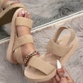 thumbnail image 2 of Narveanno Womens Flat Sandals Arch Support Sandals Comfort Walking Summer Beach Shoes Khaki 5.5, 2 of 6