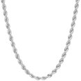 thumbnail image 1 of Collar de cadena de cuerda italiana de plata de ley 925 – Eslabones trenzados con corte de diamante, 2,1 mm a 3,8 mm, 18 a 24 pulgadas para hombres y mujeres,18 in,3.8mm, 1 of 7