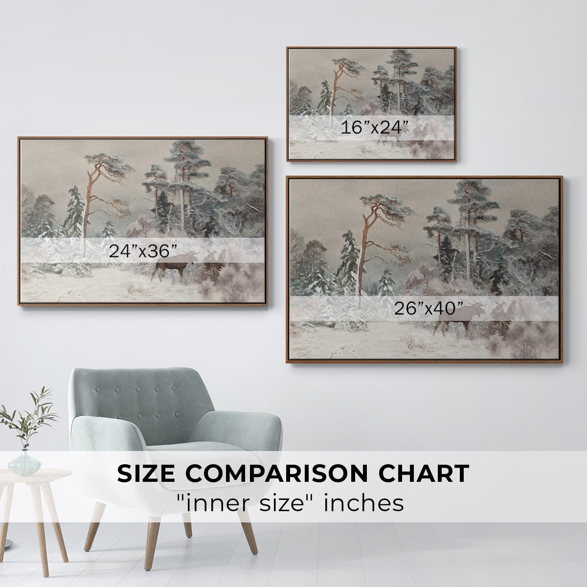 Vintage Landscape-CCLXXIII By Wexford Home Framed in Walnut Wood Gallery Wrapped Canvas 27 in. x 41 in.