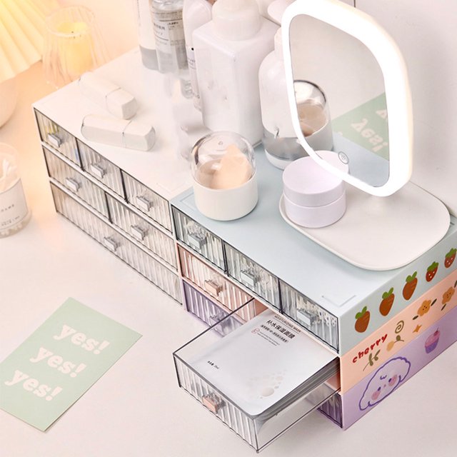 Ruiboury Plastic Wide Application Storage Box For DIY And Efficient Organization No Burr Tools Stationery Purple 3 Drawer 1Set