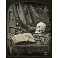 thumbnail image 2 of Williams, Thomas Richard 26x32 White Modern Wood Framed Museum Art Print Titled - Still Life with Skull, Open Book with Glasses, and Hourglass, 2 of 4