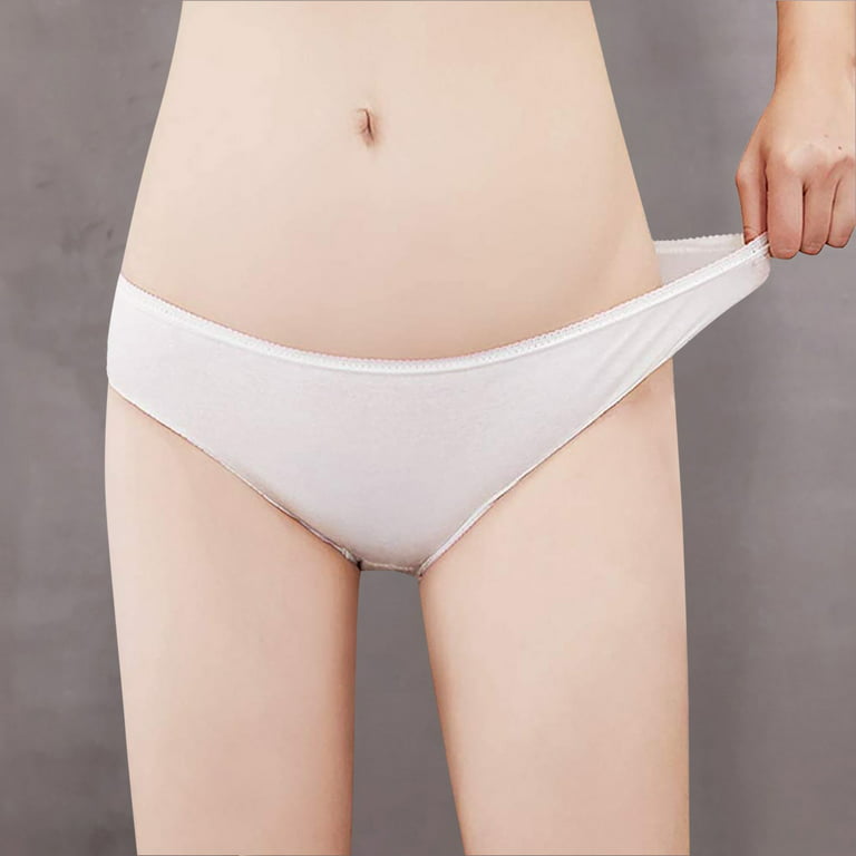 iOPQO womens underwear Women's Disposable Underwear For Travel Stays Disposable  Underwear White L 